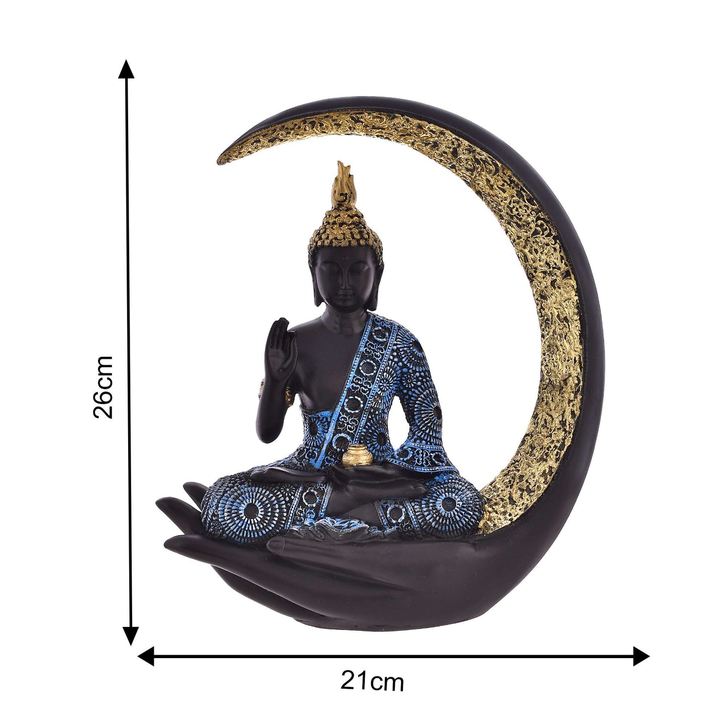 Antique Big Meditating Moon Buddha Statue | Serene Home Decor
