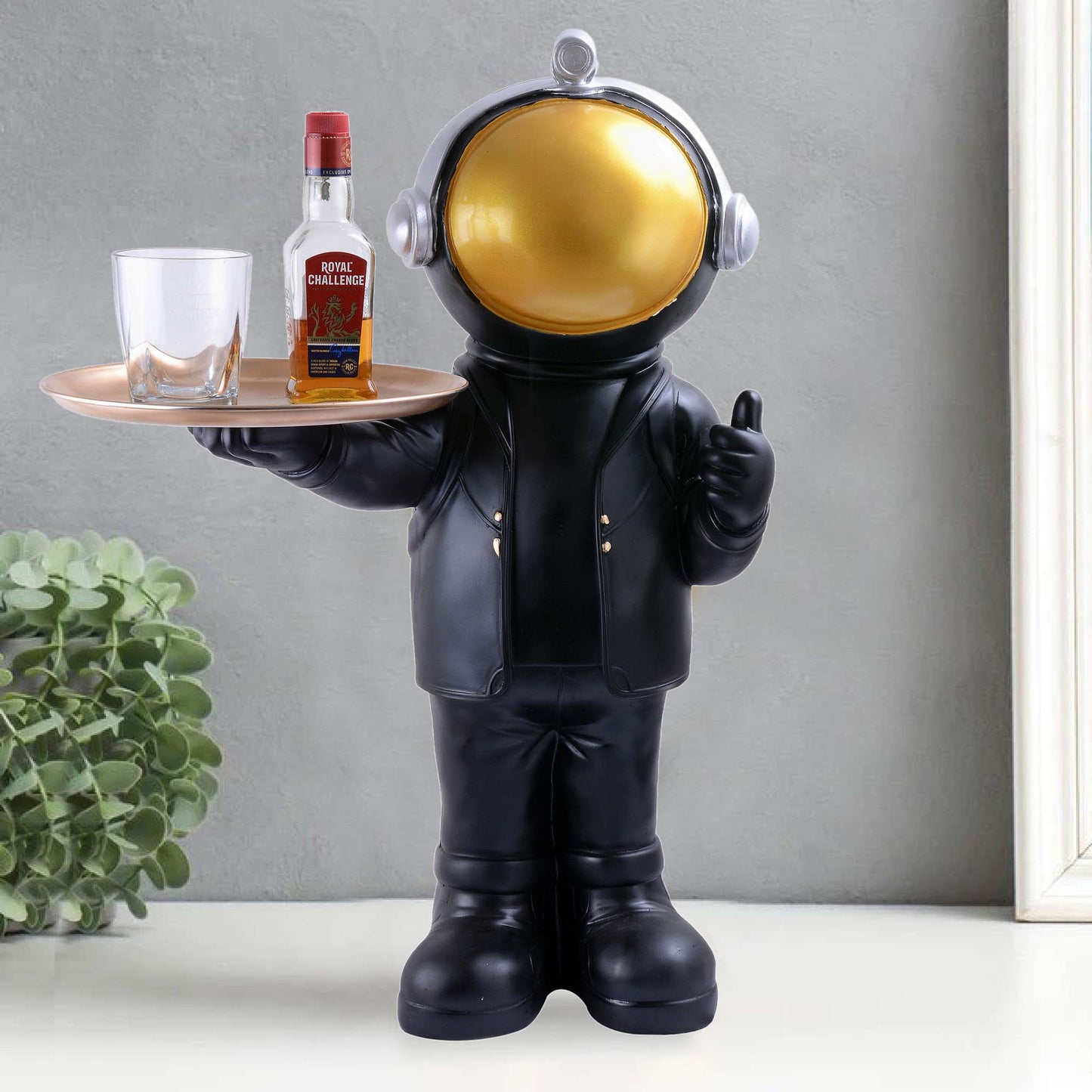 Astronaut Figurine Tray Sculpture | Small Desk Storage & Room Decoration