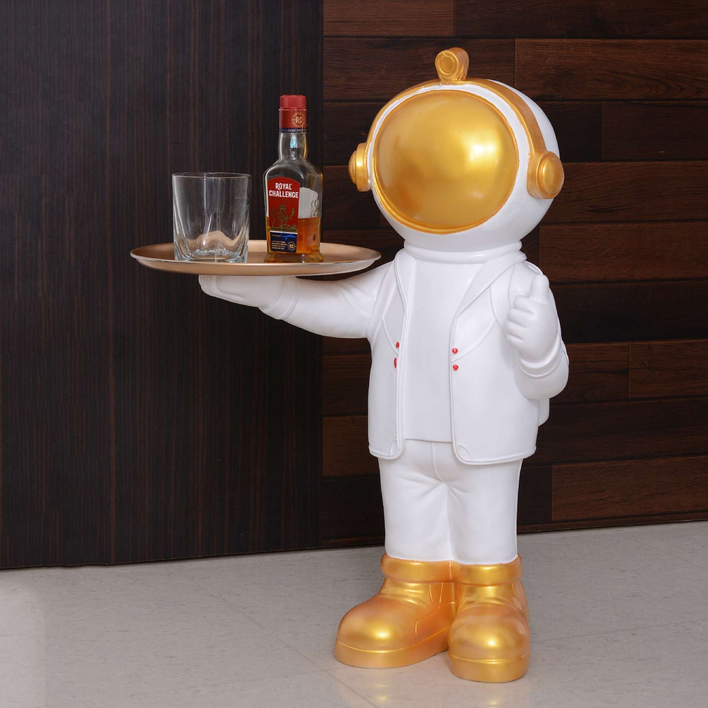 Astronaut Figurine Tray Sculpture | Small Desk Storage & Room Decoration