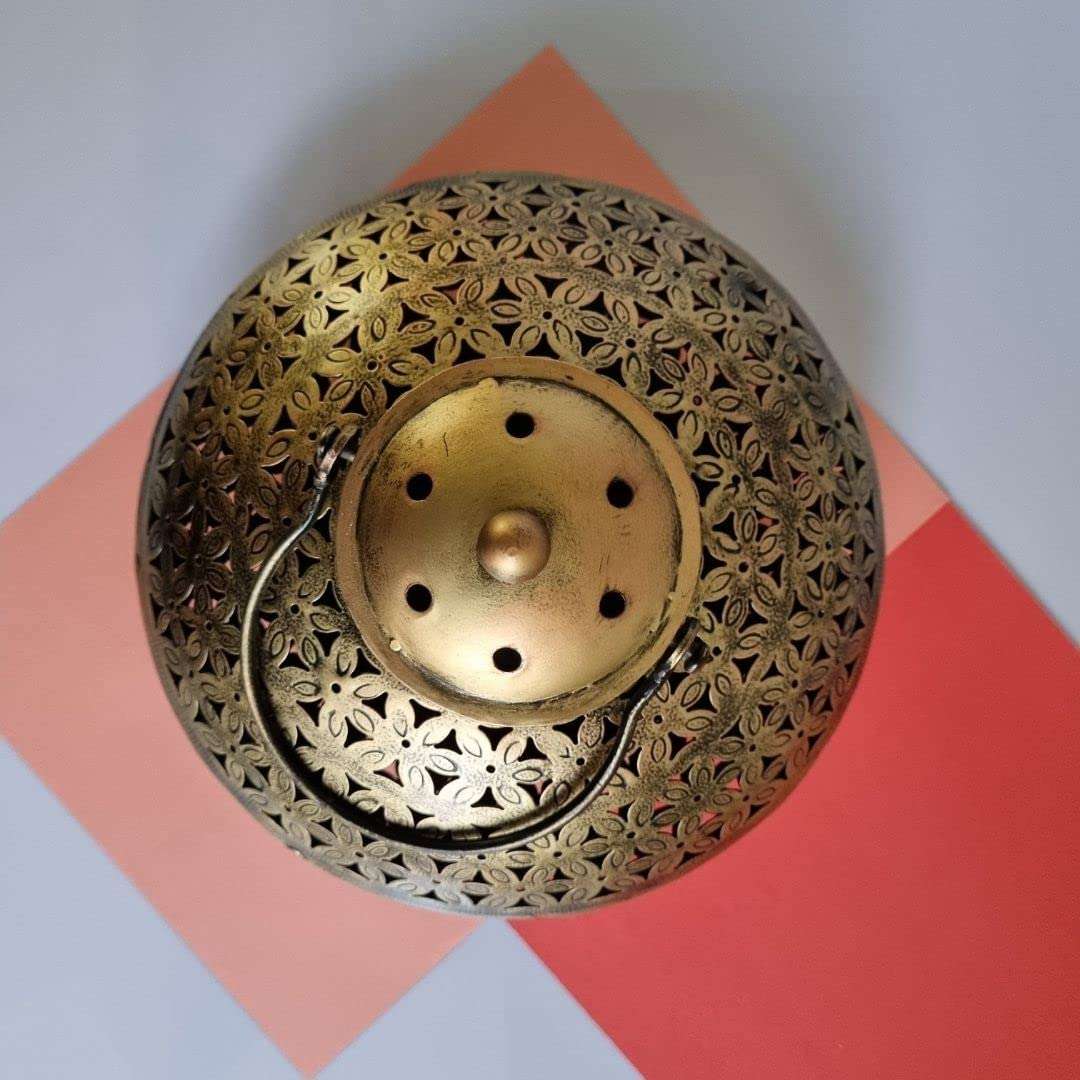 Brass Incense Burner with Smoke - Elegant Bronze Aromatherapy Accessory