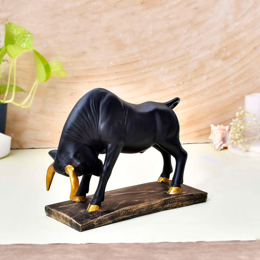 Antique Geometric Bull Sculpture | Unique Art Piece for Home Decor