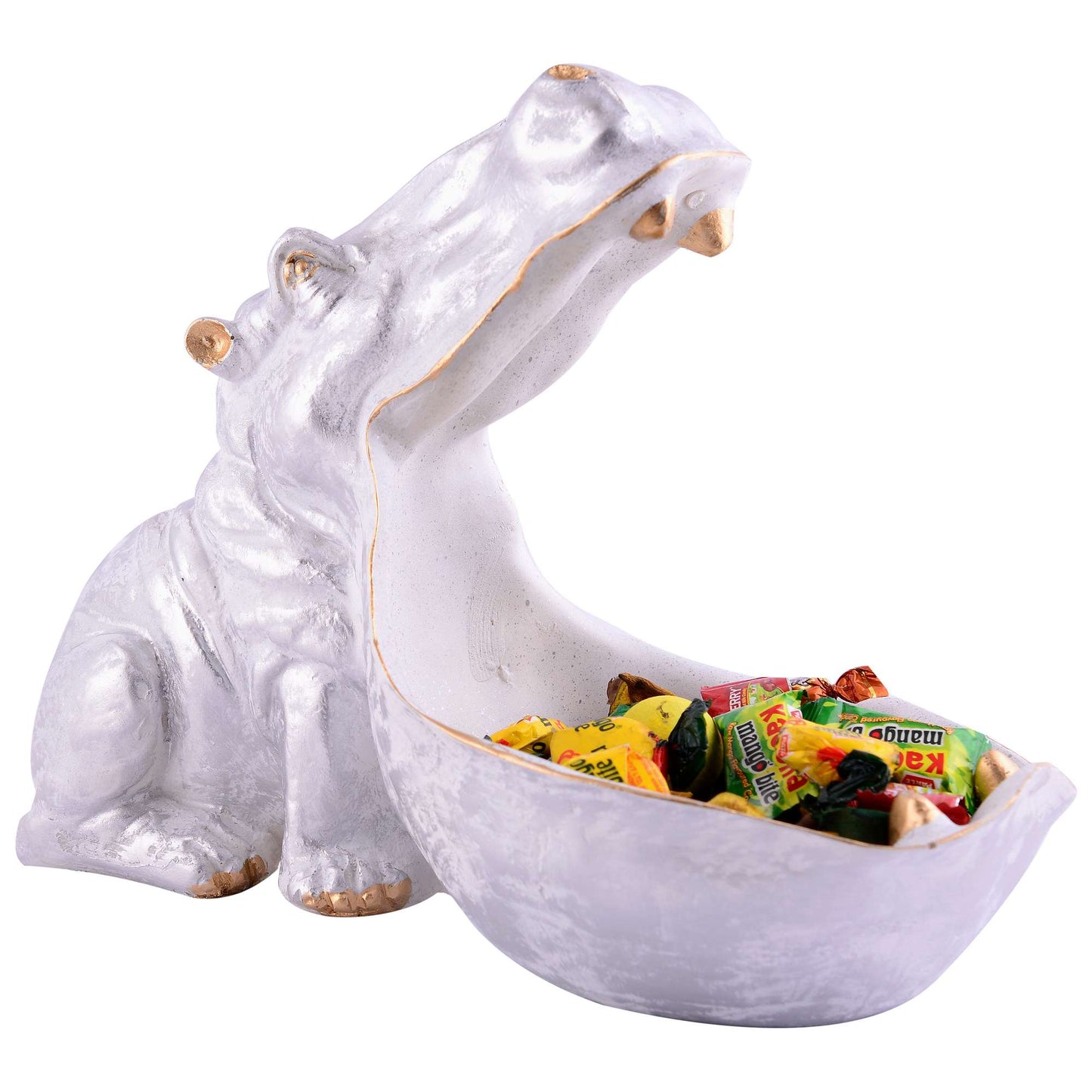 Angry Hippopotamus Mouth Open Face Sculpture | Polyresin Hippo Showpiece for Home Decor