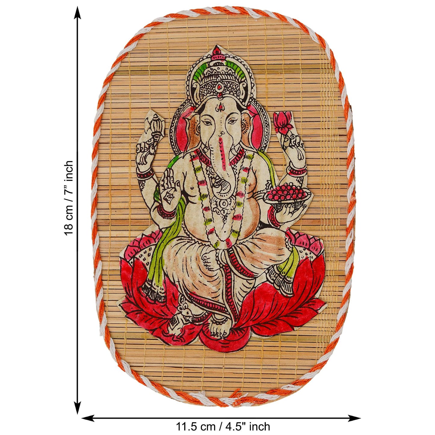 Bamboo Handcrafted Wall Hanging of Ganesh, Laxmi & Saraswati Ji | Spiritual Home Decor