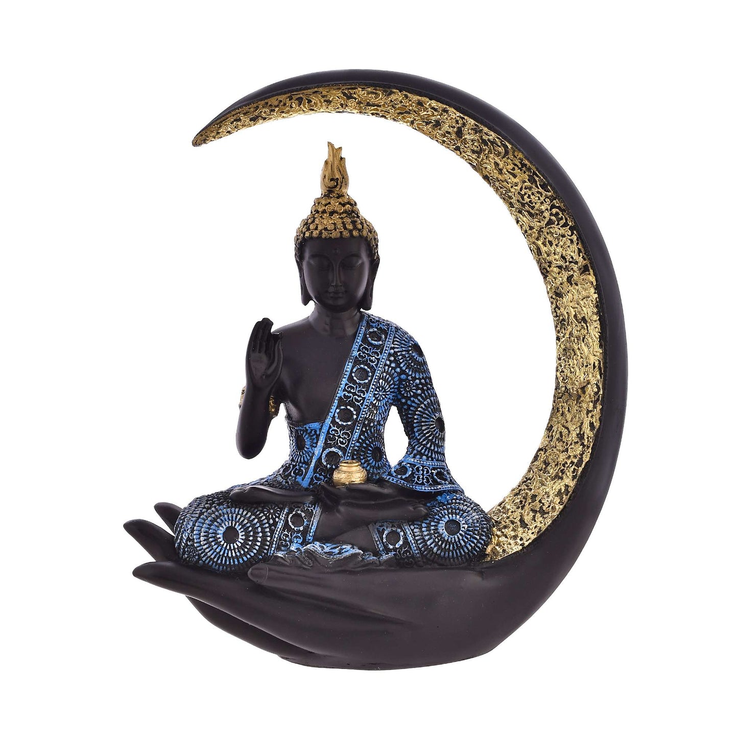 Antique Big Meditating Moon Buddha Statue | Serene Home Decor